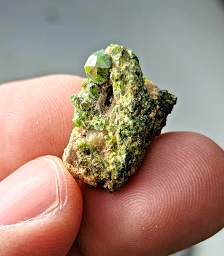 Green Garnet Crystal Specimen — 25 ct, Afghanistan