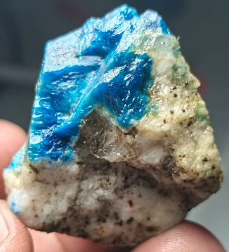 Blue Hauyne Crystal Specimen — 140 ct, Afghanistan