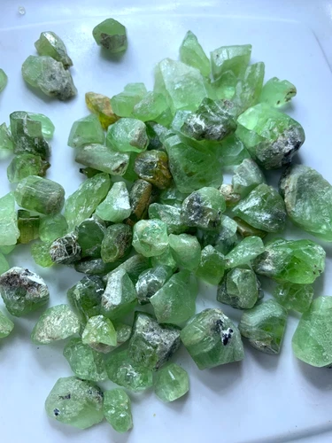 Green Peridot Crystal Specimen Lot — 110 g, Afghanistan