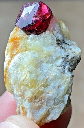 Red Garnet Crystal Specimen — 30 ct, Afghanistan